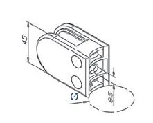 Stainless Steel Glass Clamp -  Round Back - Image 3