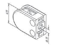 Stainless Steel Glass Clamp -  Flat Back - Image 3